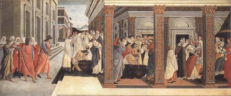 Sandro Botticelli Baptism,renunciation of Marriage,appointment as bishop China oil painting art